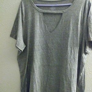 Size 22/24, Grey, Lane Bryant, Peek a Boo tee shir